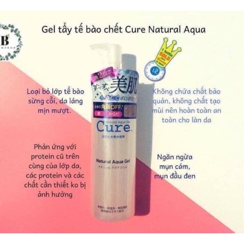 Gel tẩy da chet Cure Natural Aqua Gel 250ml Nhật Bản