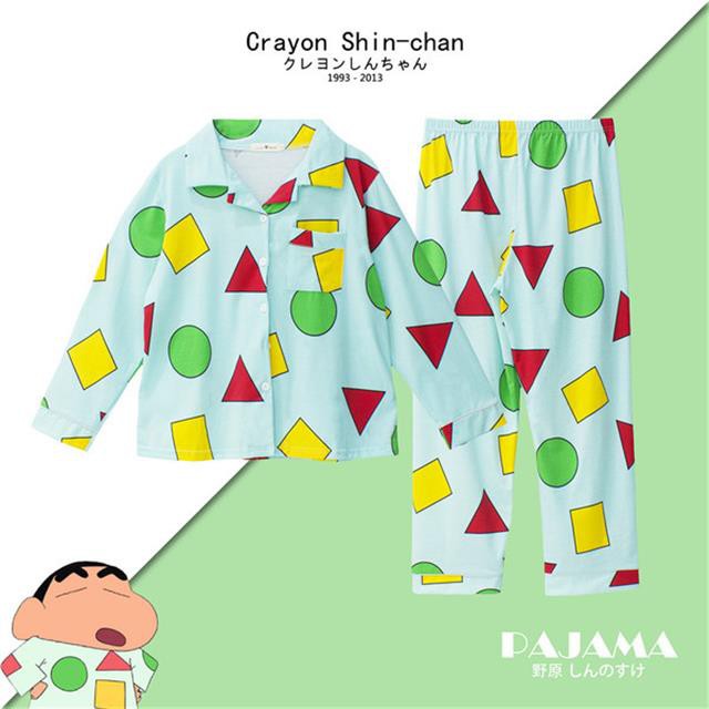 Bộ Đồ Ngủ Pijama Dài Tay In Hình Shin-Chan Dễ Thương Cho Nữ