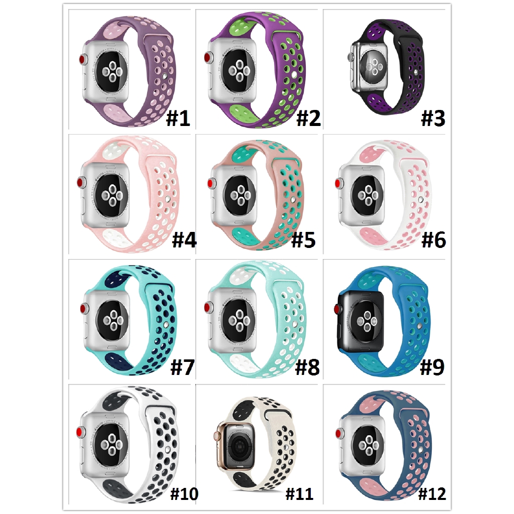 【Apple Watch Strap】Dây đeo silicon thể thao cho đồng hồ thông minh Apple Watch Series 6 se 5 4 3 2 1 38mm 40mm 44mm 42mm