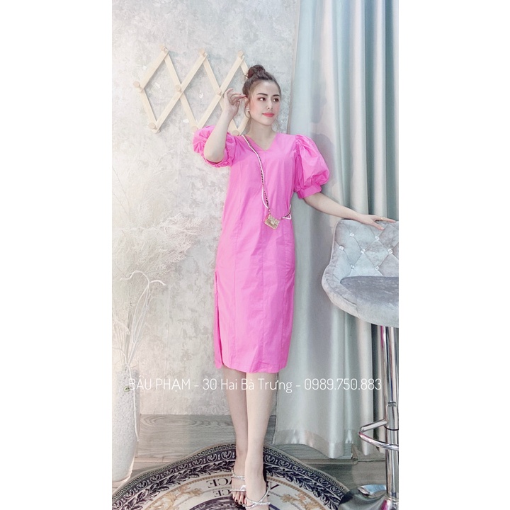 Váy thô vai bồng, form suông béo bụng hay bầu bì vẫn xinh nha !!! 🌞