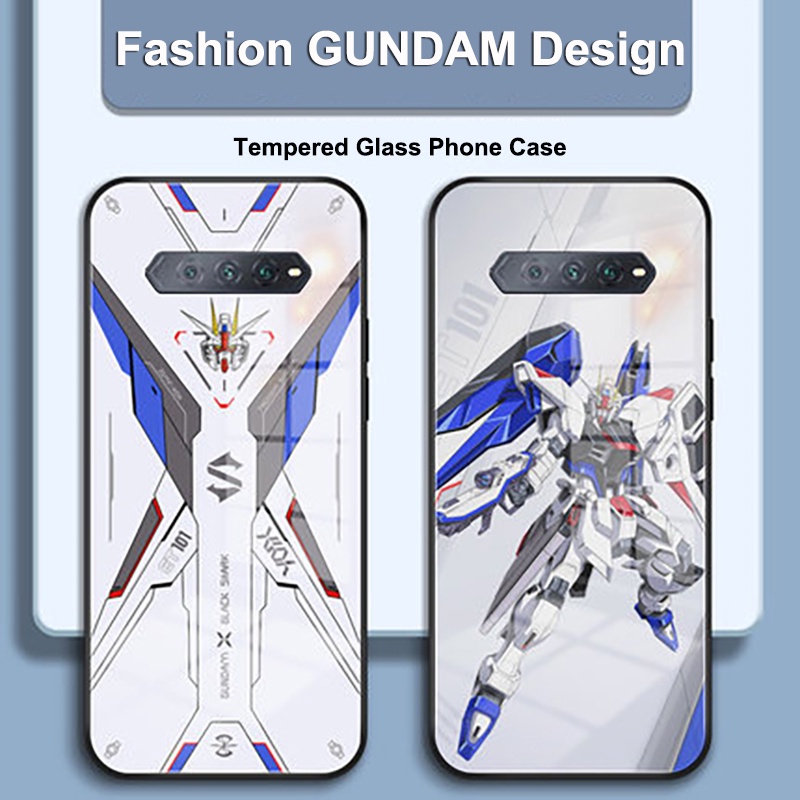 Dành Cho Cá Mập Đen 4 4s Ốp Lưng Kính Cường Lực Full Cover GUNDAM Thiết Kế Dành Cho Xiaomi BlackShark4 Pro Dành Cho Cá Mập Đen 4s Pro 4sPro