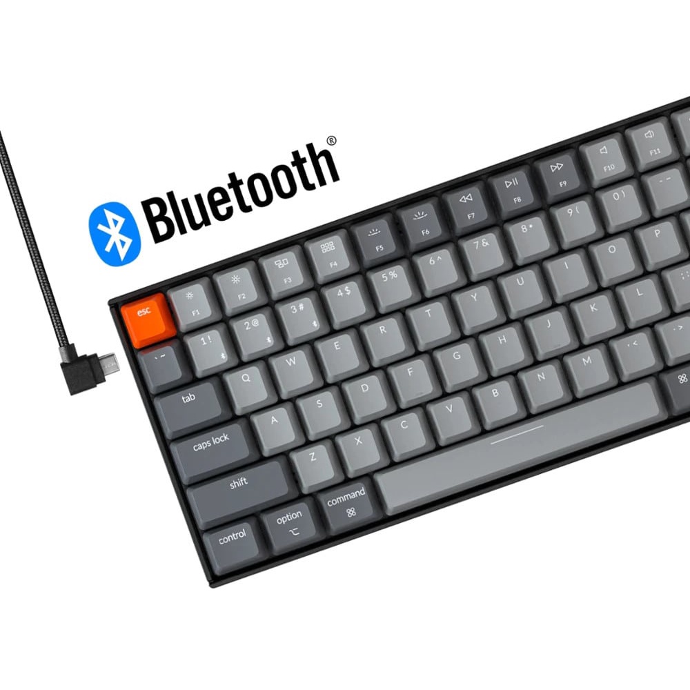 Bàn Phím Cơ Không Dây Keychron K4V2 Bản Nhôm Led RGB Có Hotswap, Switches Gateron, Keycap ABS, Bluetooth 5.1