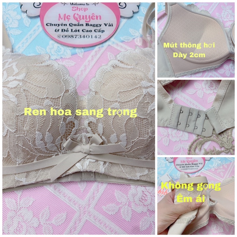 Áo lót nữ không gọng , áo ngực ren nâng ngực đệm mút thông hơi thoáng khí