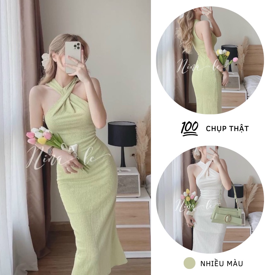 ĐẦM BODY NỮ CỔ CHÉO DÁNG DÀI 2 LỚP DÀY DẶN, ĐẦM DỰ TIỆC NỮ SANG TRỌNG SEXY THỜI TRANG NỮ FREESHIP