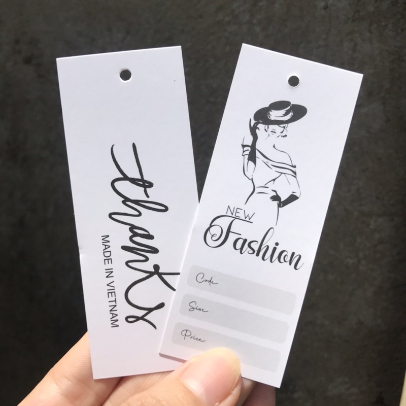 Mác quần áo combo 100 mác + 100 Dây Treo Thẻ Bài - Dây Dù Xâu Tag (Mác) Quần Áo