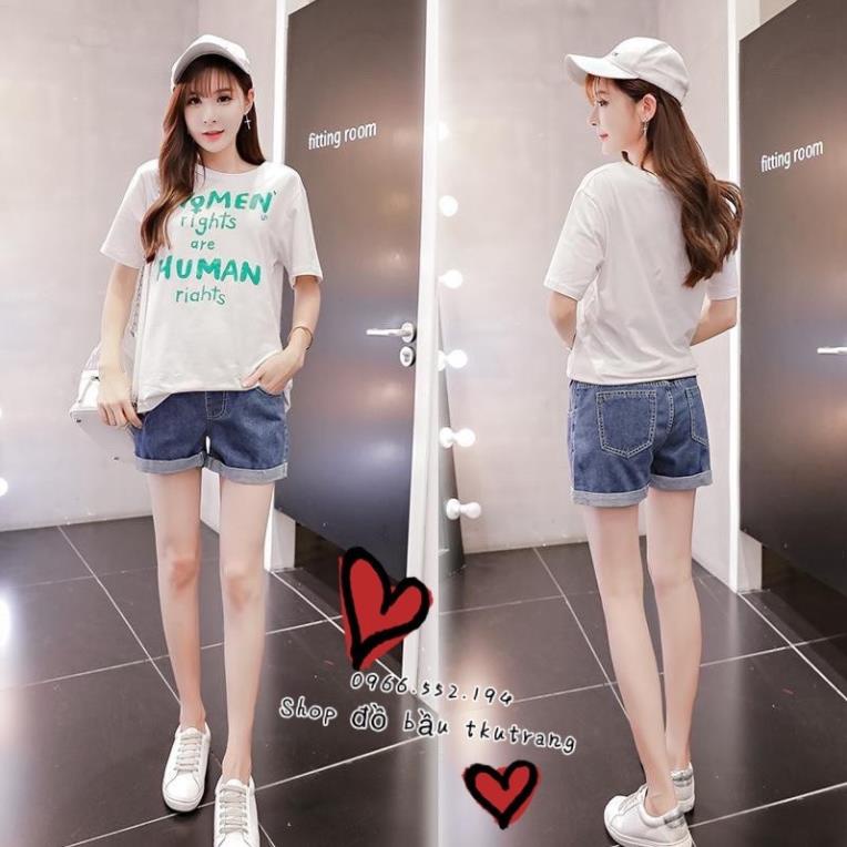 Quần bầu short jean cho mẹ bầu( hàng có sẵn giao ngay)