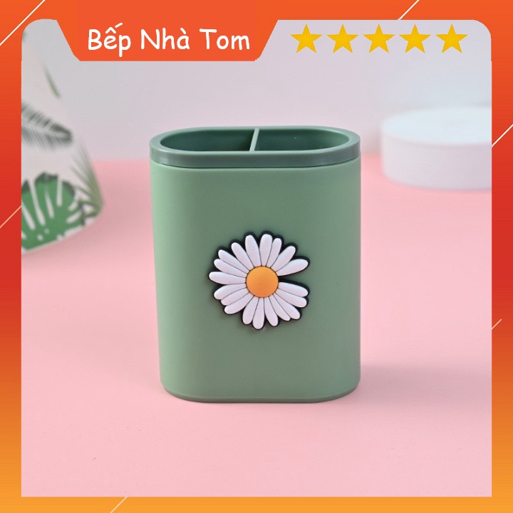 Ống Cắm Bút 2 Ngăn In Hoạ Tiết Cute