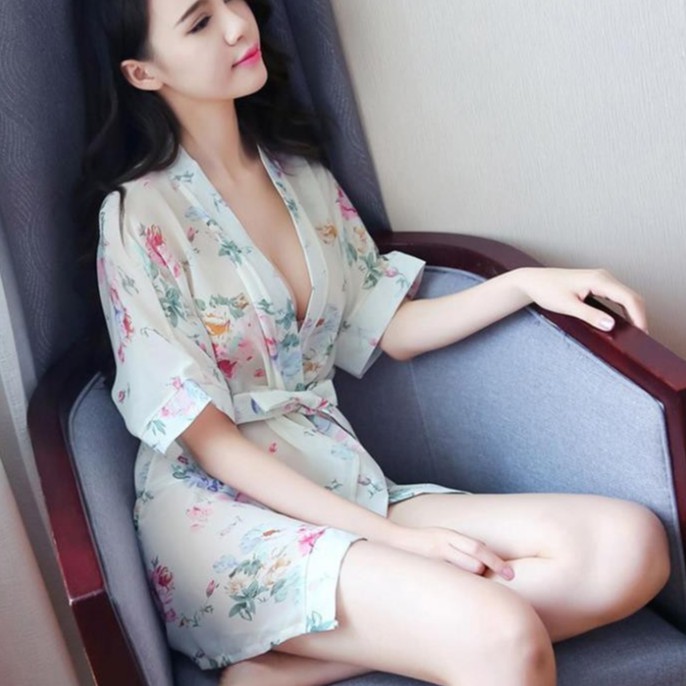 ( Ảnh Thật ) Áo choàng ngủ nữ hoa vải voan 5034 Thời Trang | BigBuy360 - bigbuy360.vn
