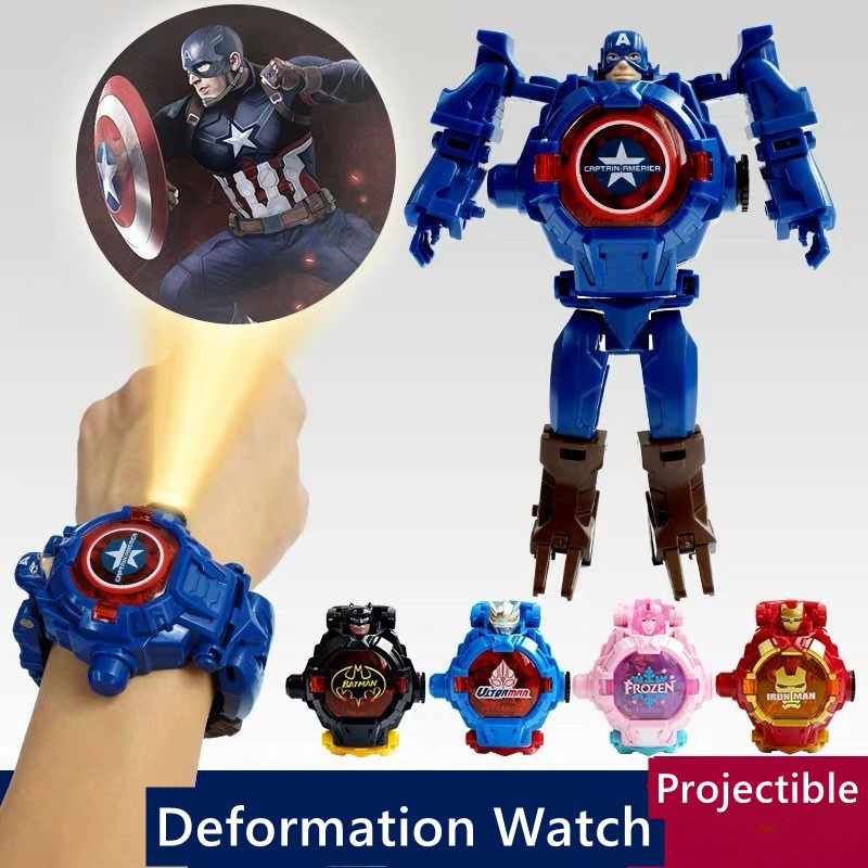 Đồng Hồ Điện Tử Hình Người Nhện / captain america 3d Cho Bé