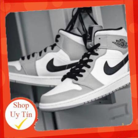 Giày thể thao JD 1 cao cổ xám trắng đen 💦SALE SỐC🌺, Giày air jordan 1 xám cao móc đen nam nữ mới nhất full box bill