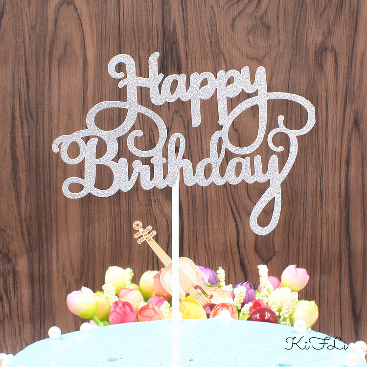 Que Cắm Bánh Kem Hình Chữ Happy Birthday Trang Trí Bánh Sinh Nhật 5 Màu Tùy Chọn