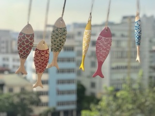 Sét 6 cá gỗ vẽ trang trí