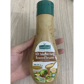 Sốt salad mè rang Golden Farm chai 250ml sốt dạng kem sánh mịn thơm ngon