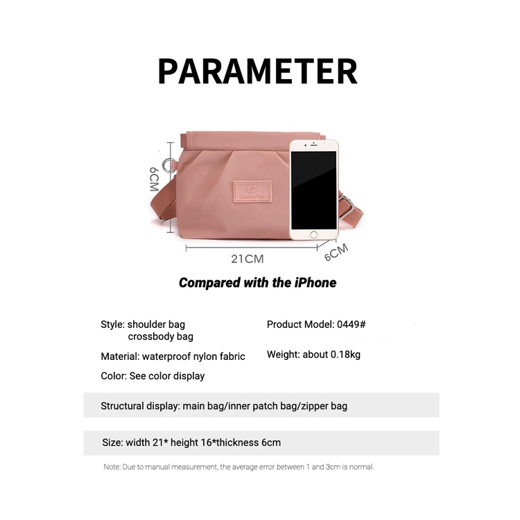 Túi Đeo Chéo Mini Chống Thấm Nước Thời Trang Có Thể Điều Chỉnh Dây Đeo Vai
