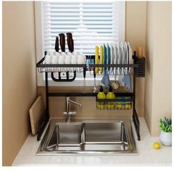 Kệ đựng bát đĩa từ 65 - 125CM trên bồn rửa bát cao cấp đa năng 2 tầng, Kệ để chén đĩa thông minh trên bồn rửa bát