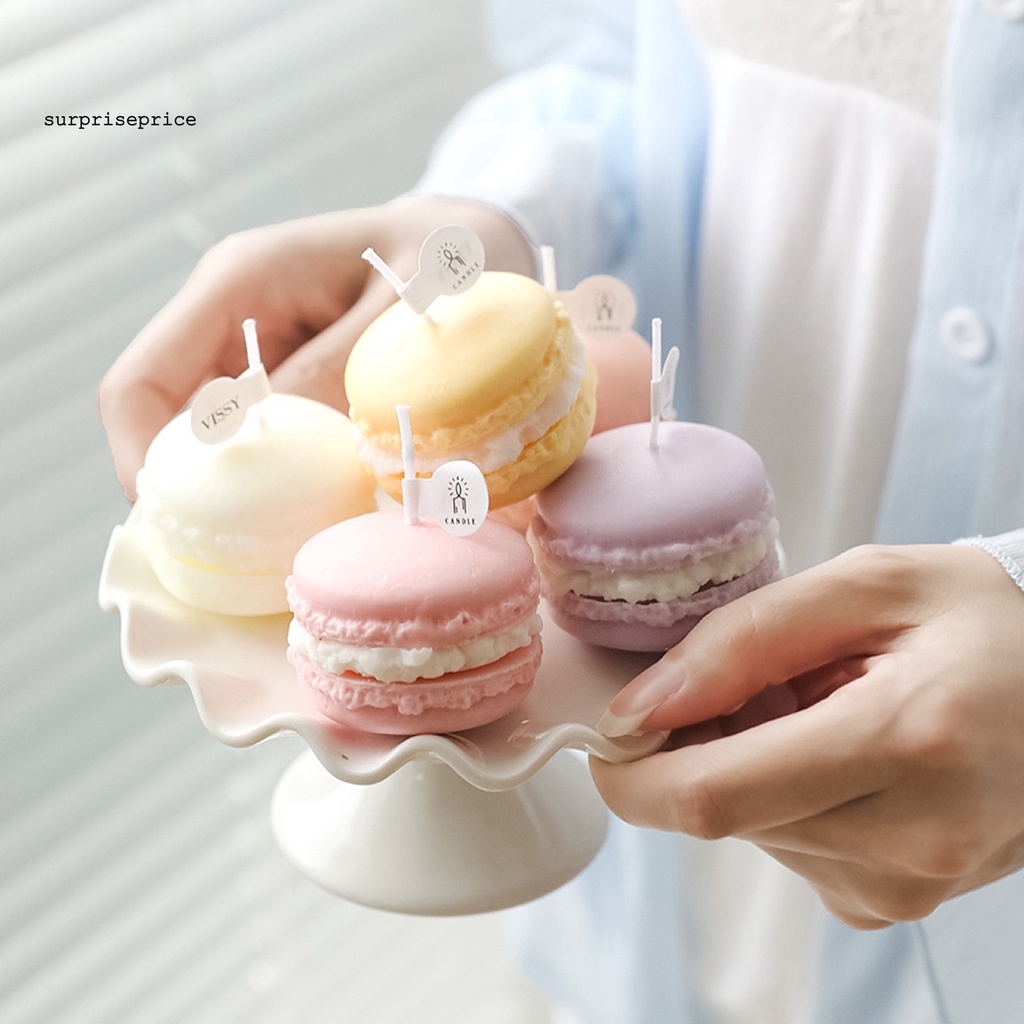 【H】Nến Thơm Trang Trí Hình Bánh Macaron Sáng Tạo Đẹp Mắt