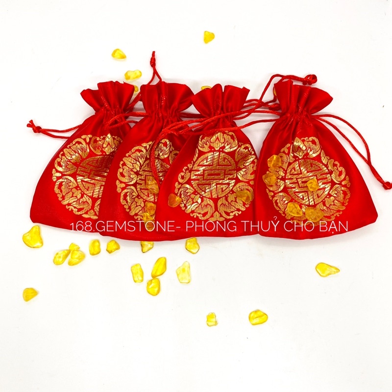 Túi Gấm Đỏ 10x14cm Dây Rút Tiện Lợi,Túi Đỏ Đẹp Hàng Loại 1