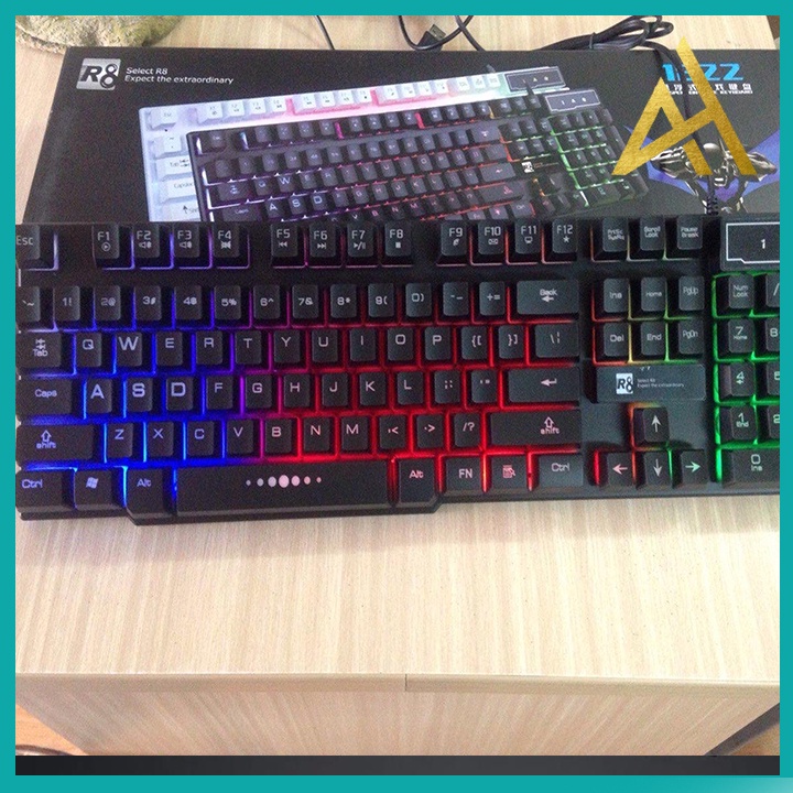 Bàn Phím Gaming Chính Hãng Đèn LED 7 Màu R8 1822 Chuyên Game Bàn phím Giả Cơ Máy Tính PC Laptop Keyboard Có Dây