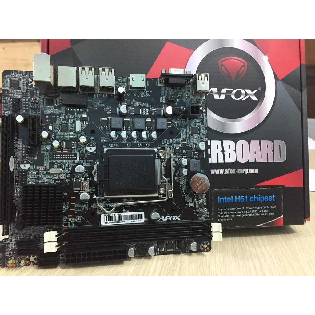 [Mã ELMS05 giảm 5% đơn 300k]Bo Mạch Chủ MainBoard Afox INTEL H61 (IH61-MA)