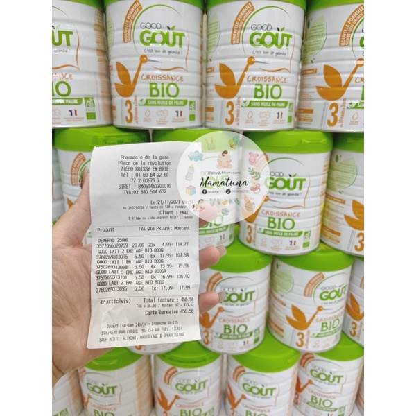 Sữa hữu cơ Good gout Pháp số 1 2 3 400g-800g date 2023