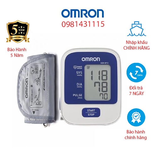 Huyết áp cao cấp chính Hãng, Đo Nhịp Tim - Omron HEM 8712 - Bảo Hành 5 Năm - Thiết bị Y tế Nguyễn Đăng