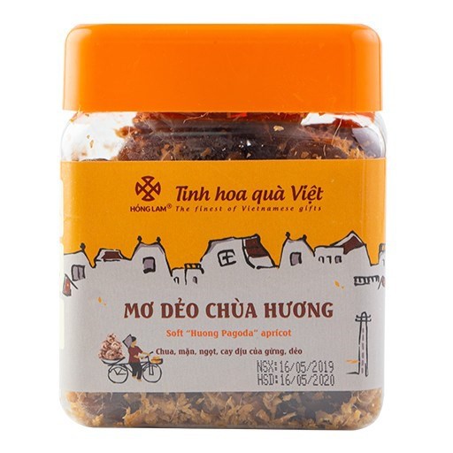 Ô Mai (Xí Muội) Mơ Dẻo Chùa Hương Hồng Lam - Vị Chua,Ngọt,Dẻo,Gừng - Hộp,Gói(200g, 300g, 500g)