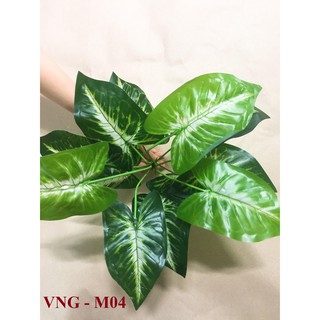 Cây trang trí tường cây giả - Cây môn xanh trang trí , 40cm, 12 nhánh lá - M04 (chưa bao gồm chậu)