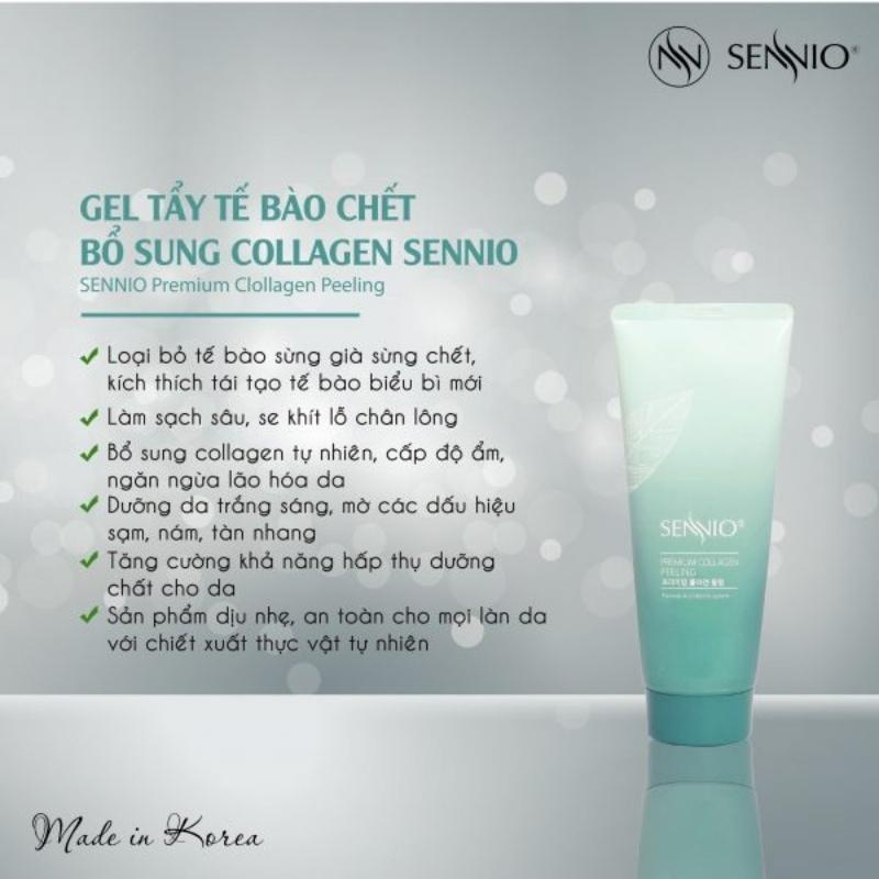 Gel Tẩy Tế Bào Chết Cho Da Mặt Bổ Sung Collagen Sennio SNO 806