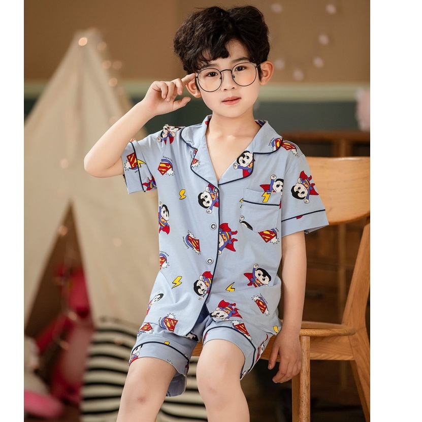 (chọn mẫu 16-25kg) Bộ Pijama kaikai xuất hàn cho bé trai 1- 8 tuổi