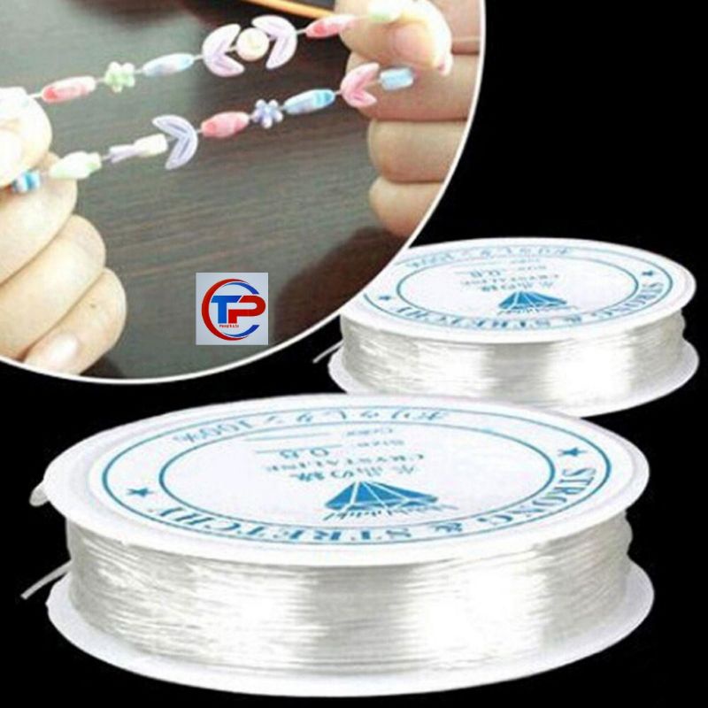 Cuộn cước gân co giãn size 1mm xâu hạt làm vòng