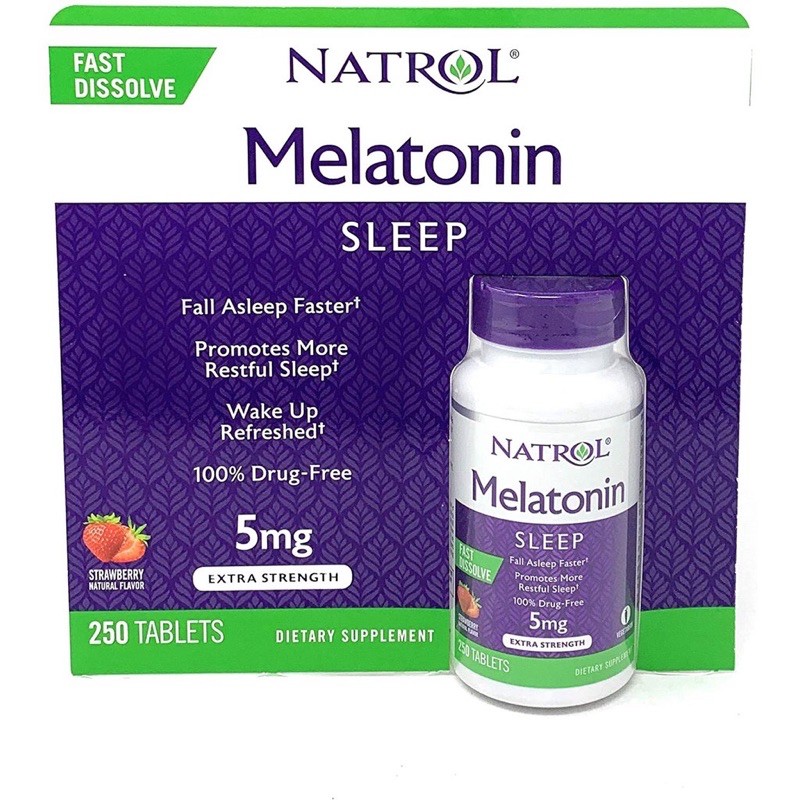 Hộp đựng Kẹo Dẻo Ngủ Ngon Melatonin Natrol Gummies 10mg/5mg