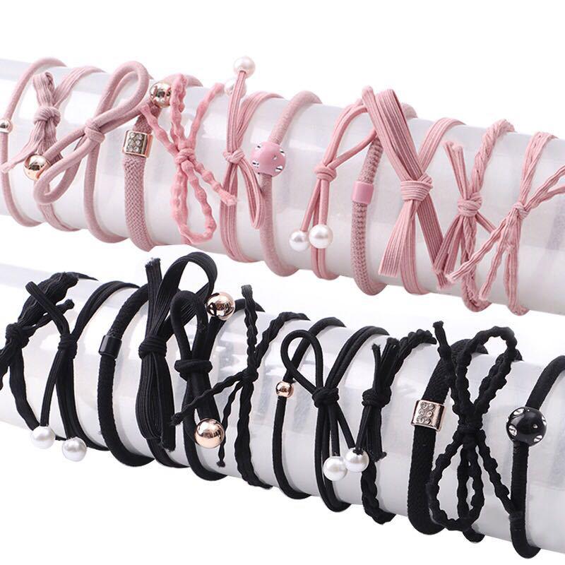 Bộ nhẫn tóc 24 hộp đặt dây cao su dây tóc