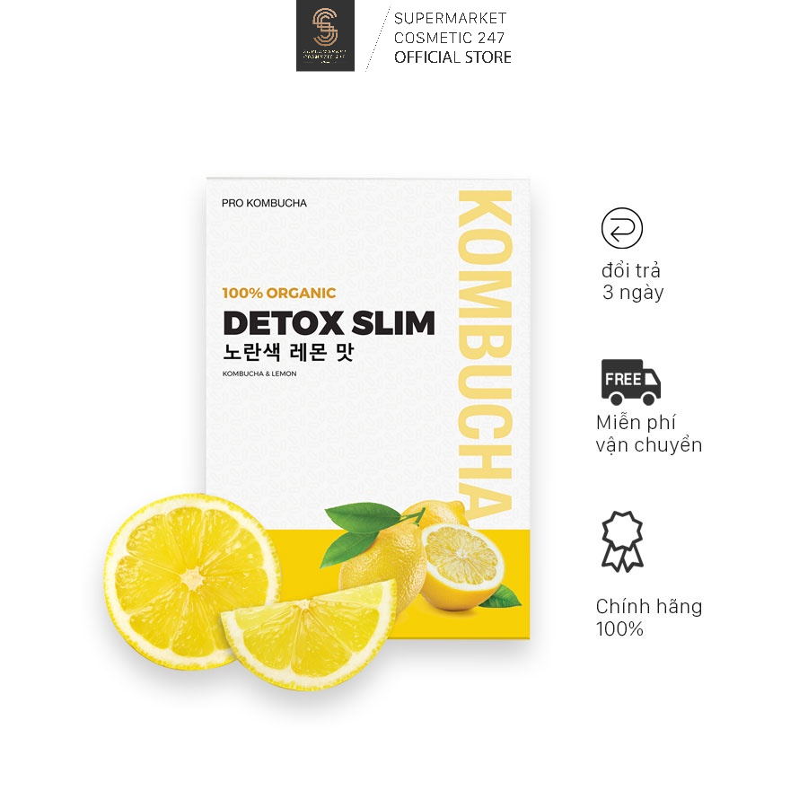 Trà kombucha Pro Kombucha hỗ trợ giảm cân detox đẹp da loại 10 gói/ 1 hộp