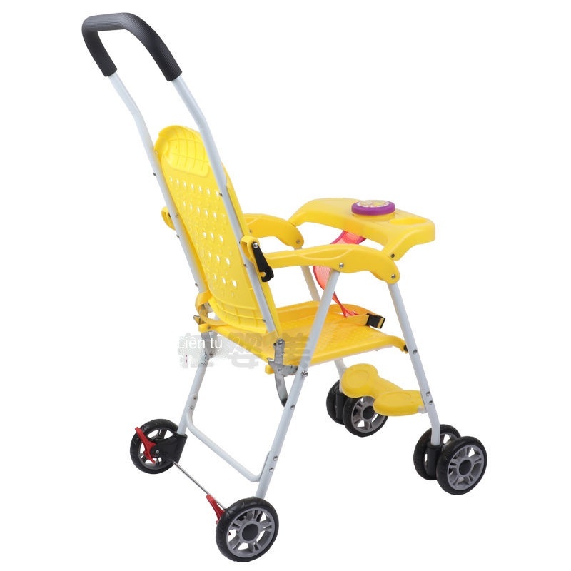 Xe đẩy em bé siêu nhẹ và di động có thể ngồi nằm gấp đơn giản tránh chấn trẻ sơ sinh ra tay xe dù bên ngoài mùa hè