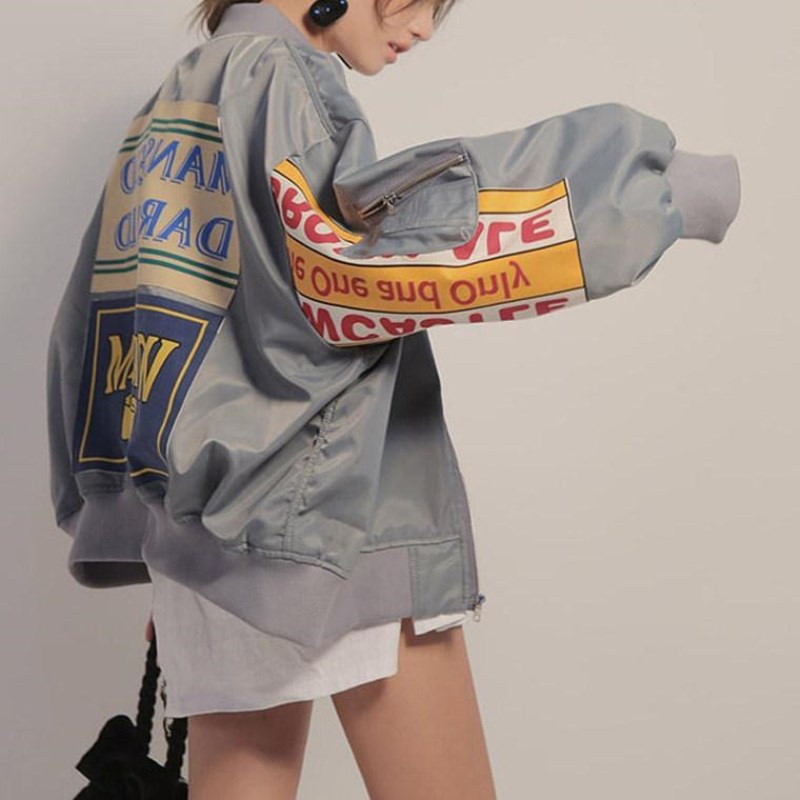 Áo khoác bóng chày unisex xám xanh đen thời trang ulzzang