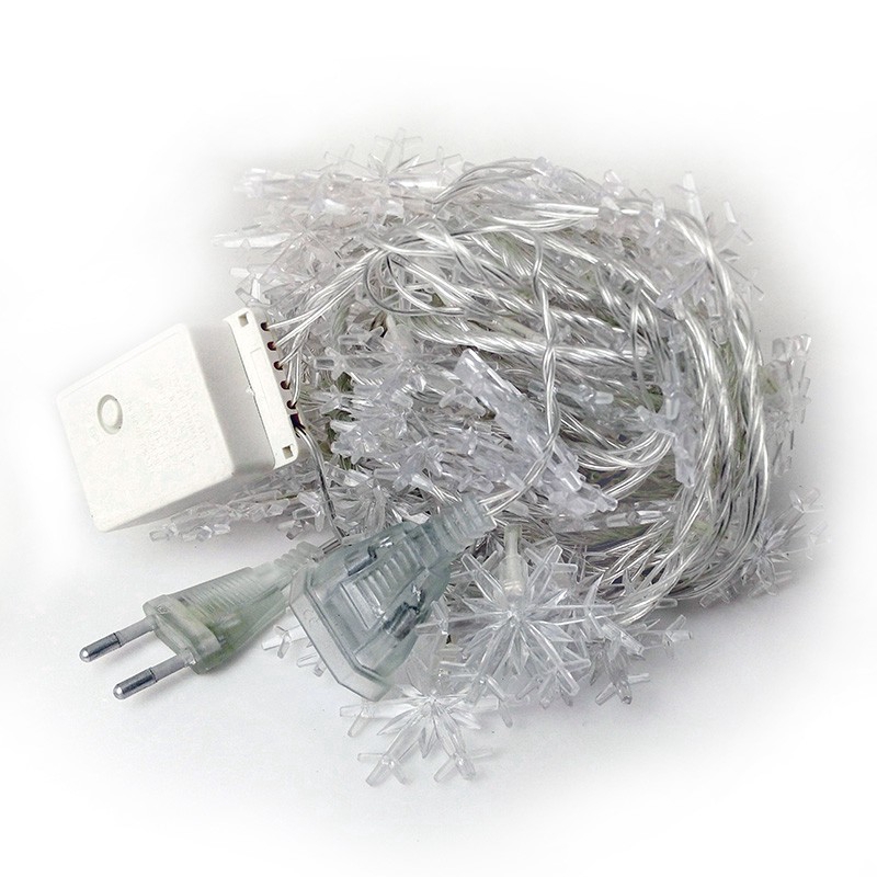 Dây 100 đèn LED dài 10m hình bông tuyết nhiều màu trang trí giáng sinh