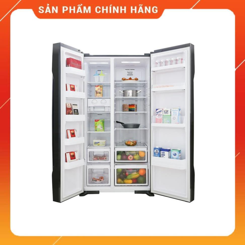 [ VẬN CHUYỂN MIỄN PHÍ KHU VỰC HÀ NỘI ] Tủ lạnh Hitachi  side by side 2 cửa màu đen R-FS800PGV2(GBK) 24/7