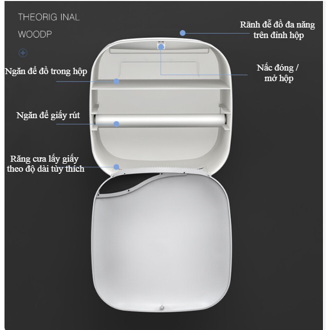 Hộp Đựng Giấy Vệ Sinh OENON Chống Nước 2 Ngăn Tiện Lợi (Tặng Kèm Miếng Dán)
