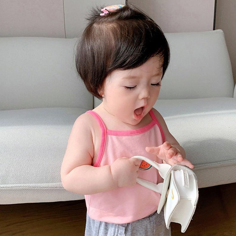 Áo Hai Dây Se7En Tay Ngắn In Họa Tiết Hoạt Hình Phong Cách Hàn Quốc Thời Trang Mùa Hè Cho Bé Gái