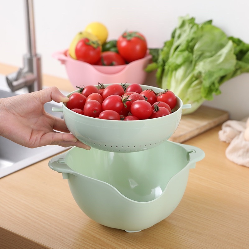 rổ rửa rau củ quả 1 bộ 2cái