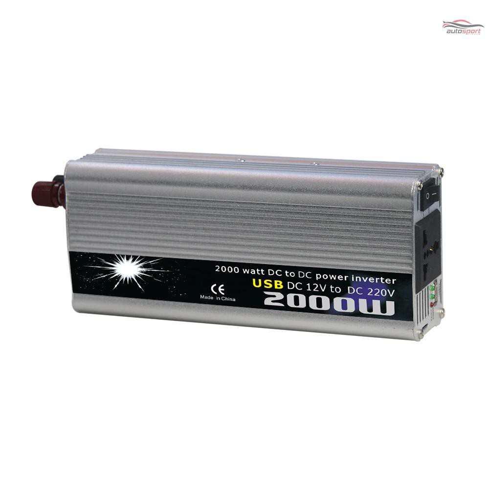 Power Inverter Vehicle Power Converter Universal Modified Sine Wave 2000W DC 12V to 220V AC