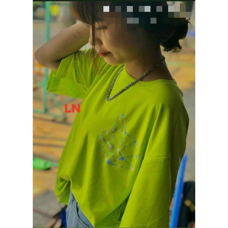 Áo lô gô ánh gương đầu mèo LN12