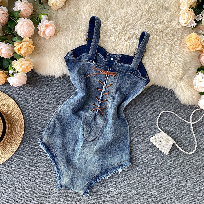 Playsuit denim cup ngực sexy | BigBuy360 - bigbuy360.vn