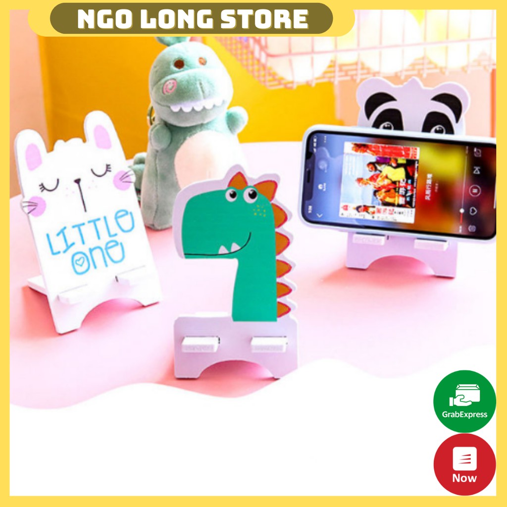 Giá Đỡ Điện Thoại Hình Thú Bằng Gỗ Siêu Cute đa chức năng có thể điều chỉnh