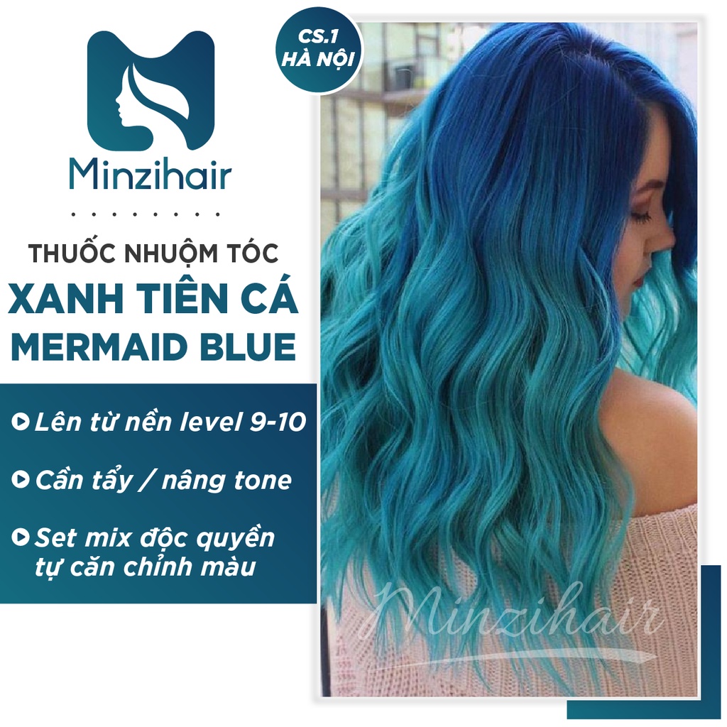 Thuốc Nhuộm Tóc Màu Xanh Tiên Cá / Mermaid Blue | Cần Tẩy Tóc - Minzihair