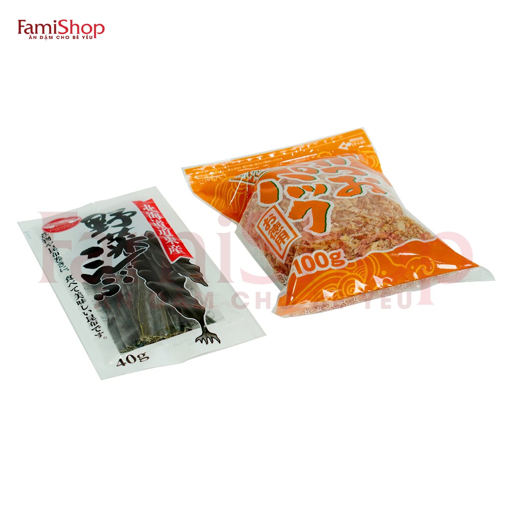 Combo Tảo bẹ KomBu 40g+ Cá bào Kobe 100g túi zip