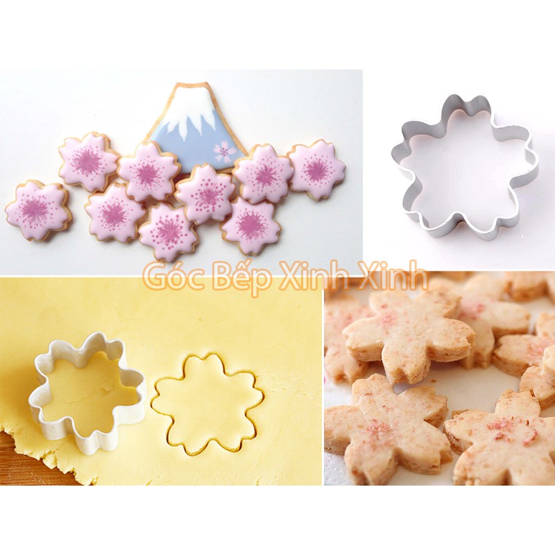 Khuôn nhấn cutter bánh quy cookie hoa anh đào