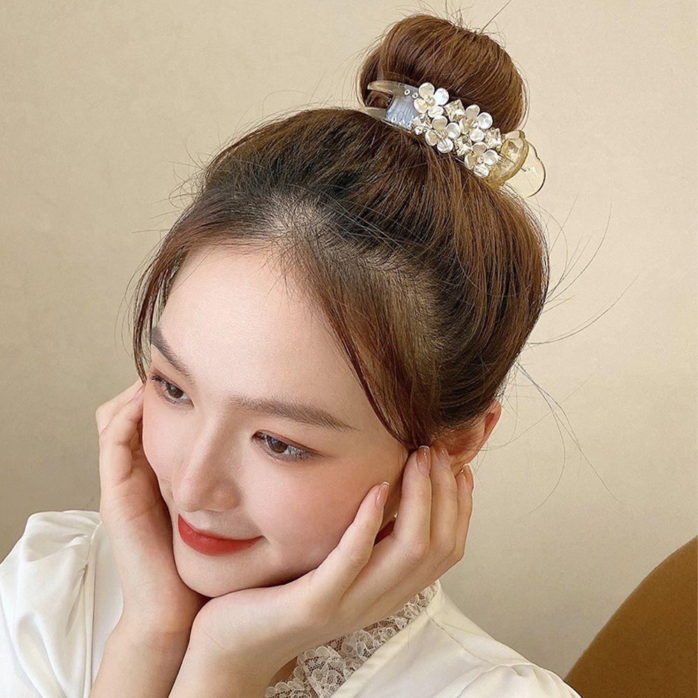 TWINKLE Kẹp Tóc Càng Cua Đính Hoa Lấp Lánh Thanh Lịch Cho Nữ