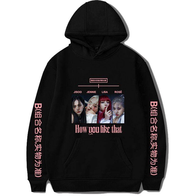 (ORDER) Áo hoodie BlackPink How you like that trắng đen có mũ | BigBuy360 - bigbuy360.vn