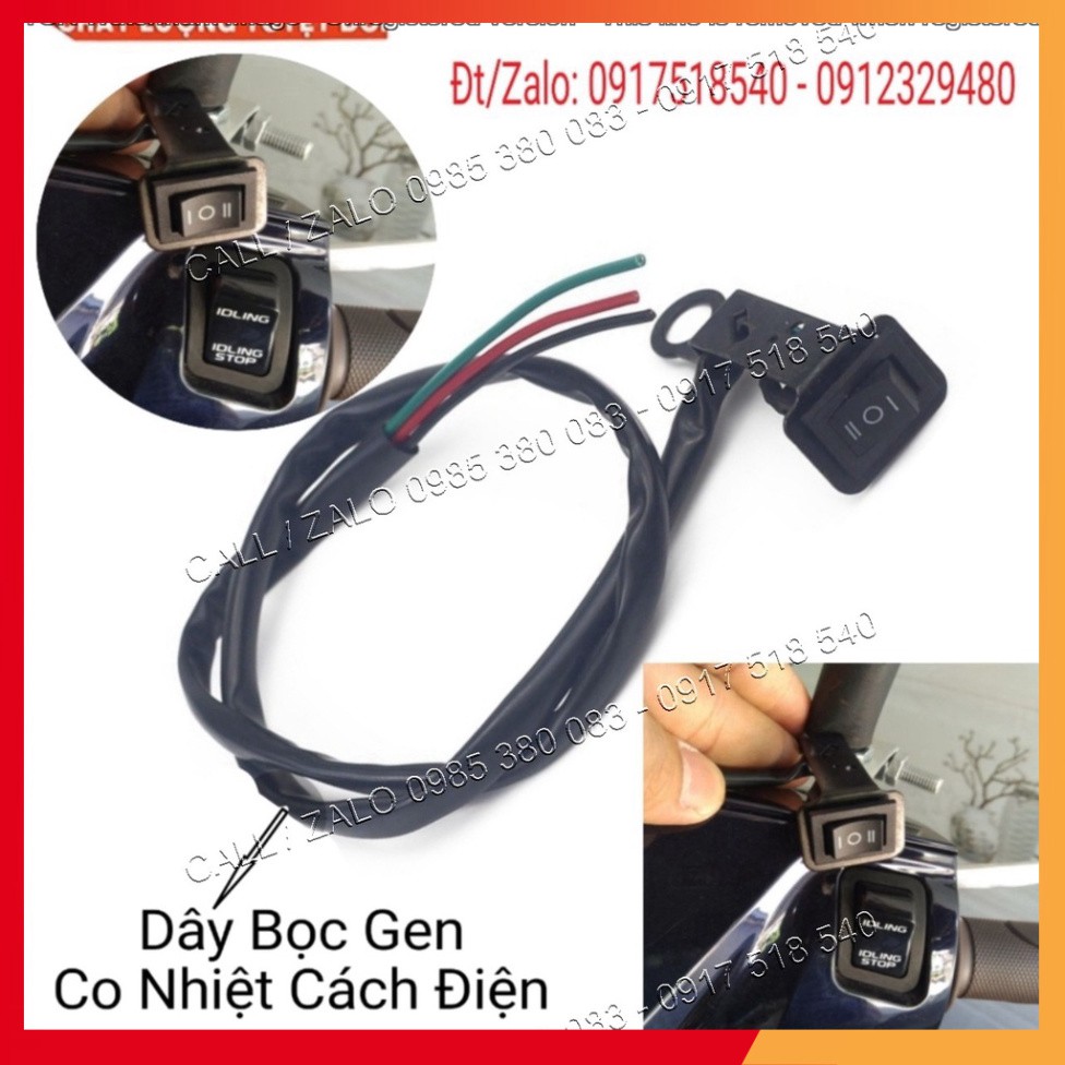Công Tắc 3 Chế Độ On-Off-On Kèm Pat Gắn Chân Gương Lắp Đèn Trợ Sáng Cho Xe Máy